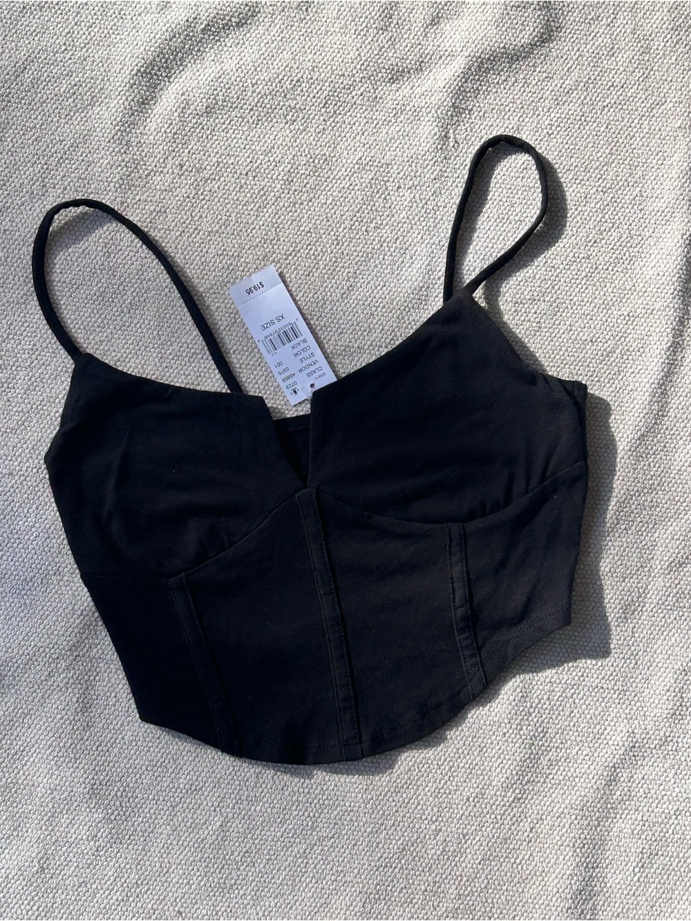 NWT pacsun Black Spaghetti Strap Bustier Top